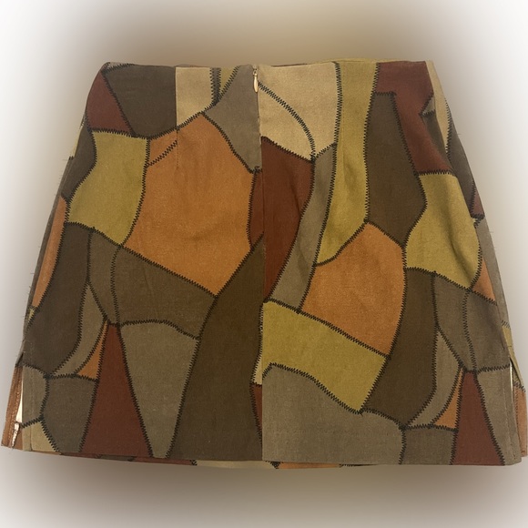Vintage 90’s Y2K Patchwork Mini Skirt Size 3 - Picture 2 of 7